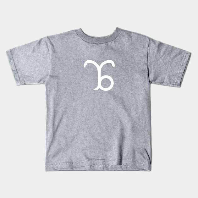 Capricorn and Aries Double Zodiac Horoscope Signs (White) Kids T-Shirt by Zodiafy